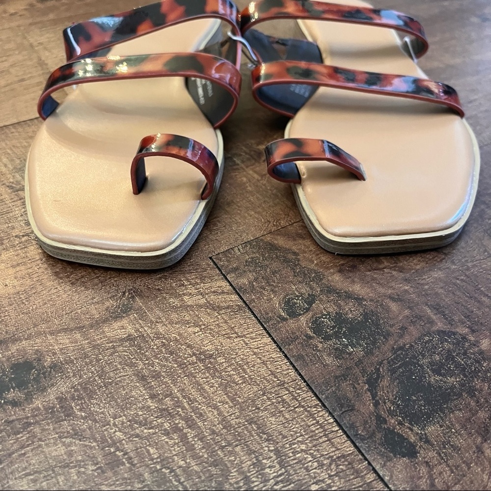 NWT Womens sandals Sz 8 a new day slip on brown black shoes non slip sole - Picture 3 of 7